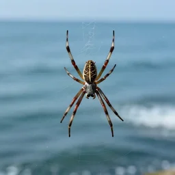 a spider walking on the ocean,
