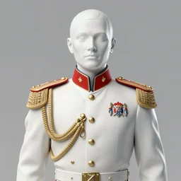 HD detailed art on artstation, portrait of 1st Marshal of Utopia, the marshal values justice and courage, dressed in red clothes with a crystalline neural lace