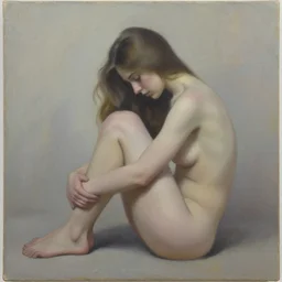 loneliness goddess oil on canvas, by jeffrey catherine jones