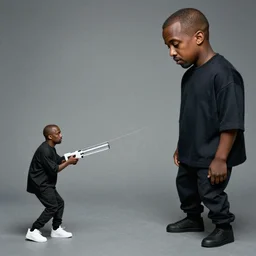 kanye west being shrunk by a shrink ray