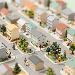 miniature city with little habitants