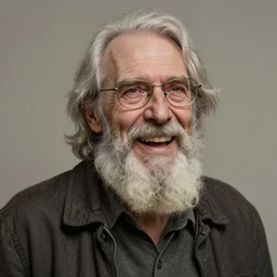 a man that successfully escaped his internal hell and looks genuinely happy, he would fit into most social situations and be seen as a good man. he was wise. hyperrealism, trending on artstation.
