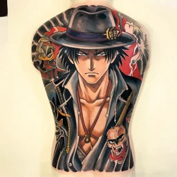 a yakuza tattoo + anime + tex avery