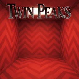 Twin Peaks TV show comic book cover movie poster artwork by Tomer Hanuka, Rendering of the red cheveron pattern room full of details, Michael Whelan, Patryk Hardziej,  Makoto Shinkai and thomas kinkade, by Gregory Crewdson, Matte painting, trending on artstation and unreal engine