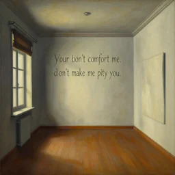 your empty house won't comfort me don't make me pity you, surreal painting inspired by giorgio de chirico, post figurative