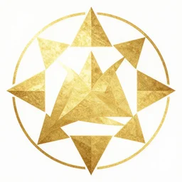 album cover art for queen gold triangles circle by akihiko yoshida