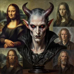 cinematic masterpiece bust portrait of a handsome gothic degenerate blockchain cyberpunk trader demon, head and bust only, by Wayne Barlowe, by Leonardo DaVinci, by Tim Hildebrandt, by Bruce Pennington, by Zdzisław Beksiński, by Paul Lehr, oil on canvas, masterpiece, trending on artstation, featured on pixiv, cinematic composition, astrophotography, dramatic pose, beautiful lighting, sharp, details, details, details, hyper-detailed, no frames, HD, HDR, 4K, 8K