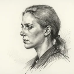 a realistic yet scraggly portrait sketch of the side profile of a stern and sophisticated jamie lee curtis, trending on artstation, intricate details, in the style of frank auerbach, in the style of sergio aragones, in the style of martin ansin, in the style of david aja, in the style of mattias adolfsson
