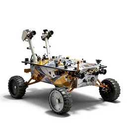 ornate lunar rover, commercial catalog photo, isolated on a pure white background, centered, entire object in frame, sharp focus, soft studio lighting