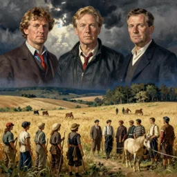 soviet propaganda of communist peasant ken klippenstein by j. c. leyendecker, bosch, and beksinski