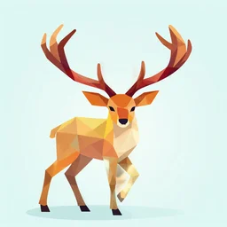 geometric polygon deer illustration, vibrant