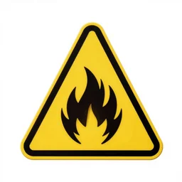 a photo of a retro minimalist clean fire flames warning caution patch