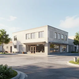a commercial square, trending on artstatuion, wide shot, bright and soft light, mixed media, octane rendering - w 7 6 8