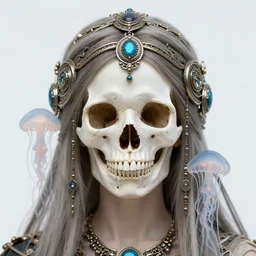 demon goddess close-up portrait tribal slavic russian princess skull, ancient high tech, jellyfish phoenix dragon, butterfly squid, burning halo, intricate artwork by Tooth Wu and wlop and beeple, greg rutkowski, very coherent symmetrical artwork, cinematic, hyper realism, high detail, octane render, unreal engine, 8k, Vibrant colors, Smooth gradients, High contrast, depth of field, aperture f1.2