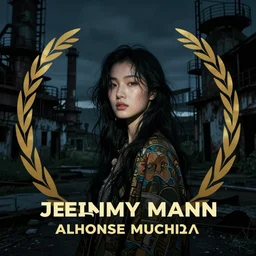 photo of an asian woman in abandoned industrial city at night, beautiful face, dark moody lighting, by jeremy mann and alphonse mucha, dramatic lighting, ethereal, stunning, breathtaking, awe - inspiring award - winning, 8 k
