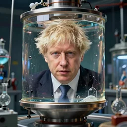 boris johnson being created in a giant science labroalratory suspended in a floating gel tank, character art, by various concept artists, redshift render, hyperrealistic face, photorealistic render