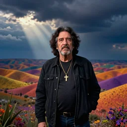 jerry Garcia, psychedelic colors,
