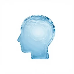 small minimalistic logo icon of a human head shape made of water, water manipulation, hyper realistic, ray tracing, sharp focus, 8 k resolution