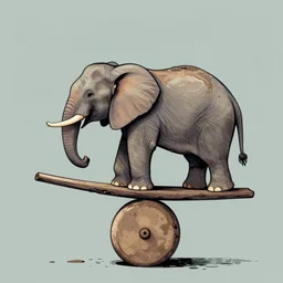 a balancing elephant, artwork by artgem