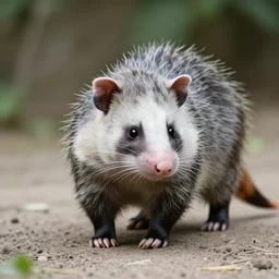 an opossum - cat - hybrid. animal photography,
