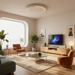 Interior shot of a futuristic cozy studio apartment by Petros Afshar and Beeple, James Gilleard, Mark Ryden, Wolfgang Lettl highly detailed