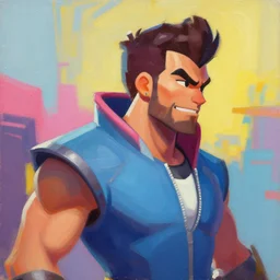greg manchess portrait painting of fierce foundation aka dwayne the rock from fortnite as overwatch character, medium shot, asymmetrical, profile picture, organic painting, sunny day, matte painting, bold shapes, hard edges, street art, trending on artstation, by huang guangjian, gil elvgren, ruan jia, greg rutkowski, gaston bussiere