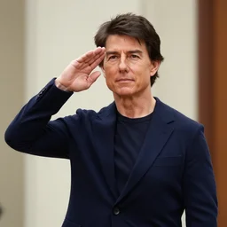 tom cruise at the church of scientology saluting