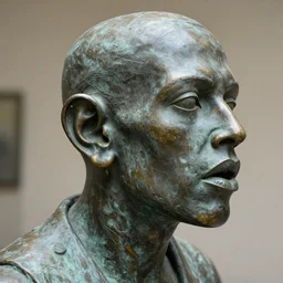 a 4 k photorealistic photo medium shot of a bronze statue of a 🦷💋👂👄🦷🧠.