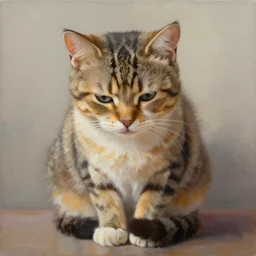 A painting of a cat by Ross Tran, by  Trending on Artstation, bashful