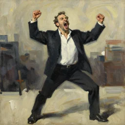 screaming alex jones, painting by phil hale, fransico goya,'action lines '!!!, graphic style, visible brushstrokes, motion blur, blurry