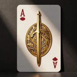 ace of swords gold filigreed