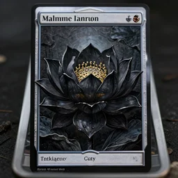 a beautiful and hyperdetailed tarot card of a black lotus flower, in the style of magic the gathering!!!! 8 k, volumetric lighting, cinematic, find detail, cell shaded, intricate detail, octane render, art by andreas rocha and alayna danner and adam paquette and albert bierstadt