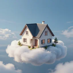 a house on a cloud, digital art, artstation, trending, 4 k, photorealism, hd - n 9