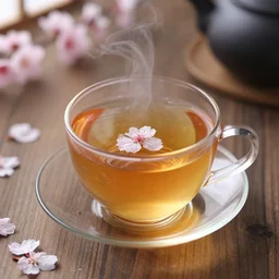 photo of sakura tea, beautiful, recipe, cinematic,