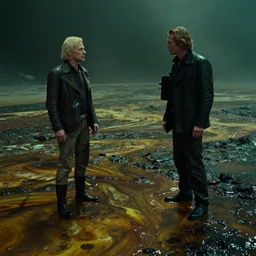oil caustics, film still from the movie directed by denis villeneuve and david cronenberg with art direction by wayne d barlowe and h. r. giger