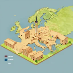 wooden factory, isometric map by sid meier's civilization vi, by craig mullins by jakub rozalski