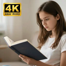 photo of a girl reading a book, highly detailed, 4 k, hdr, smooth, sharp focus, high resolution, award - winning photo