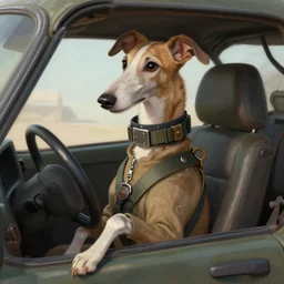 anthropomorphic Borzoi wippet Tank Driver, Modern Tank driver outfit, cute and adorable, pretty, beautiful, DnD character art portrait, matte fantasy painting, DeviantArt Artstation, by Jason Felix by Steve Argyle by Tyler Jacobson by Peter Mohrbacher, cinema