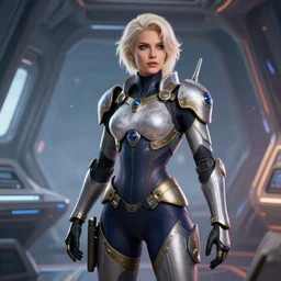 epic professional digital art of stunningly gorgeous fit scandinavian female starship battle marine in gear, by leesha hannigan, iris van herpen, artstation, cgsociety, wlop, epic, much wow, much detail, gorgeous, detailed, masterpiece