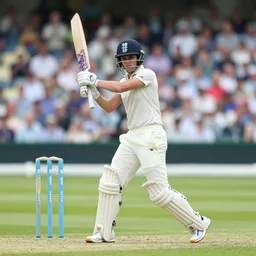 emma watson opens the batting for england at lord's cricket ground, sports photography, 4 k