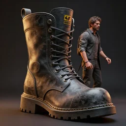 insanely detailed. instagram photo, kodak portra. by wlop, ilya kuvshinov, krenz cushart, greg rutkowski, pixiv. zbrush sculpt, octane, maya, houdini, vfx. huge boot. cinematic dramatic atmosphere, sharp focus, volumetric lighting.