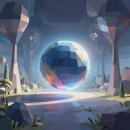 aesthetic low-poly universer simulation