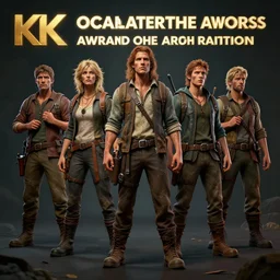 full body pose, hyperrealistic photograph of an awkward group of adventurers, dim volumetric lighting, 8 k, octane beautifully detailed render, extremely hyper detailed, intricate, epic composition, cinematic lighting, masterpiece, trending on artstation, very very detailed, stunning, hdr, smooth, sharp focus, high resolution, award, winning photo, dslr, 5 0 mm