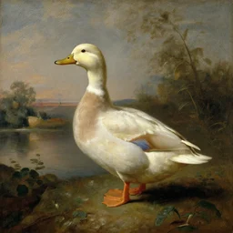 a duck on the prowl oil painting eugene delacroix