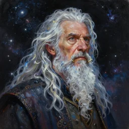 beautiful oil painting with high detail of a wise Space ent made of stars and plasma, hybrid from dungeons and dragons and art direction by James Cameron ;by artgerm; wayne reynolds art station; cinematic quality character render; low angle; ultra high quality model; production quality cinema model; double jaw punk