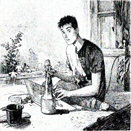 an illustration by niko delort, black and white ink