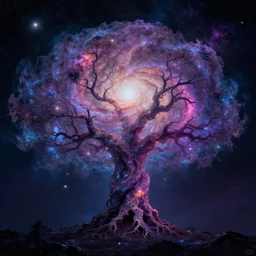 cosmic tree of life made of galaxy, cinematic, trending on artstation, magical colors, fantasy,4K UHD image,