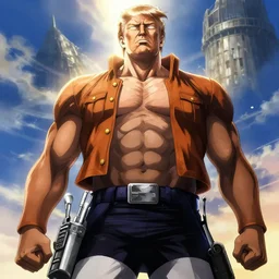 donald trump as colossal titan from attack on titan anime