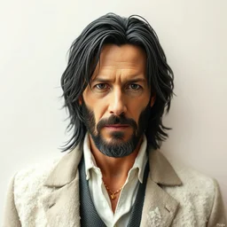 keanu reeves made of sea foam, highly detailed artwork, realistic, very detailed