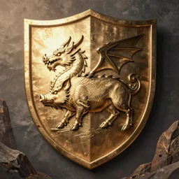 herald shield of a dragon pig
